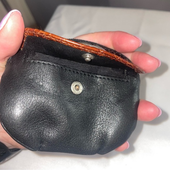 BRIGHTON Mini Heart Croc Embossed Leather Coin Change Purse Wallet - Picture 7 of 8